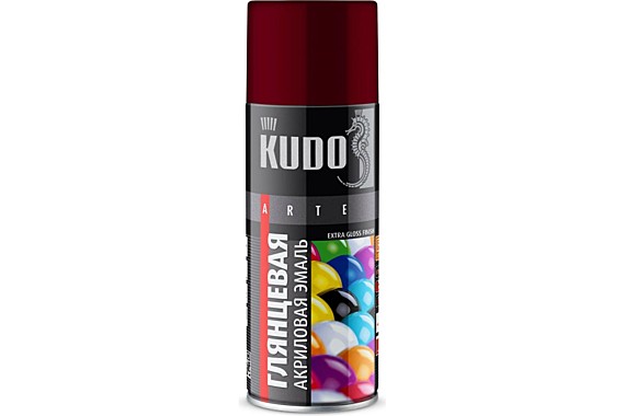 эмаль аэрозольная KUDO акриловая винно-красный RAL 3005 520мл KU-03005