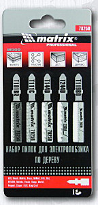 набор полотен для электролобзика по дереву. 5шт. // MATRIX Professional (78250)