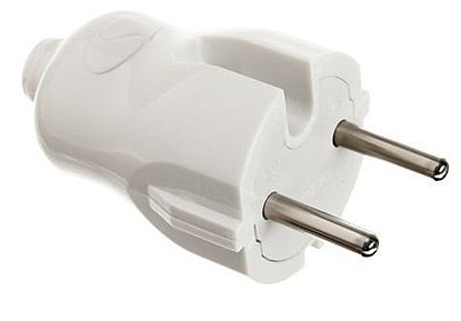 вилка Smartbuy прямая б/з белая 10А, SBE-10-P04-W