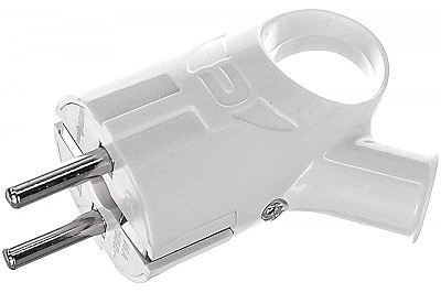 вилка Smartbuy с кольцом с/з, евро, белая 16А, SBE-16-P03-W