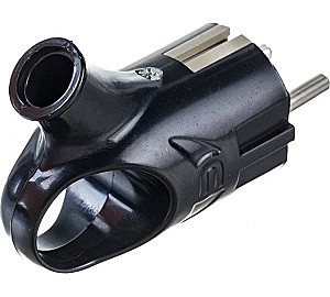 вилка Smartbuy с кольцом с/з, евро, черная 16А, SBE-16-P03-b