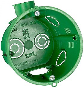 Подрозетник Schneider Electrik 68(65)*45 в бетон с ушами,зеленый, IMT35100