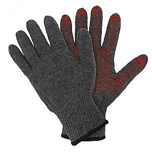 Перчатки вязаные (70% шерсть+30% акрил, с начесом) с точкой 10 класс в и/у 9(L) Fiberon 