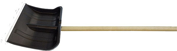 Лопата снеговая ВЬЮГА №2 пластмассовая с оцинк.планкой, черная с черенком 500*375мм