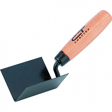 кельма угловая, 80*60*60мм, стальная, для внутренних углов, буковая ручка//Сибртех