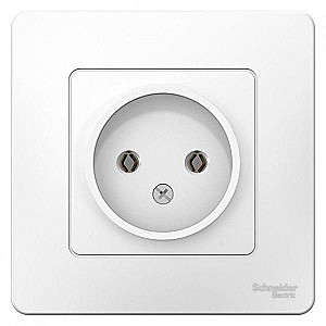 Розетка Schneider Electric BLANCA 1-я б/з, ОУ, с монт.планкой, белая, 16А 250В IP20