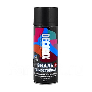 эмаль аэрозольная DECORIX жаростойкая +800град. графитовый черный 400мл