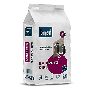 Штукатурка гипсовая Бергауф BAU Putz Gips 5кг