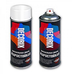 эмаль аэрозольная DECORIX жаростойкая +800град. сигнальный белый 400мл